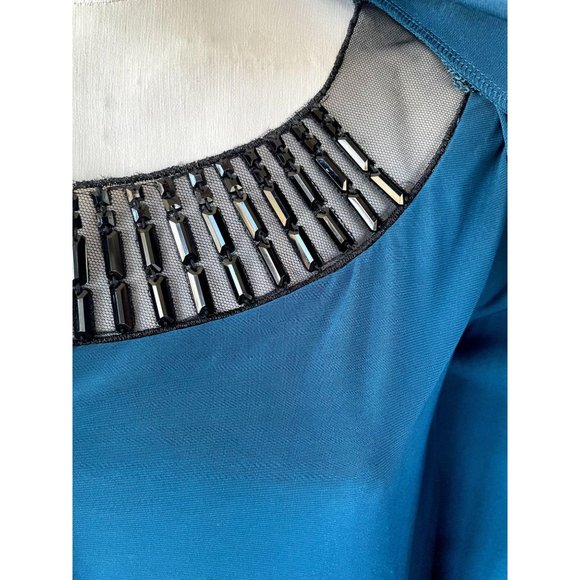 Vintage Tiana B Blue Beaded Dress Size 6 NWT - Picture 6 of 11